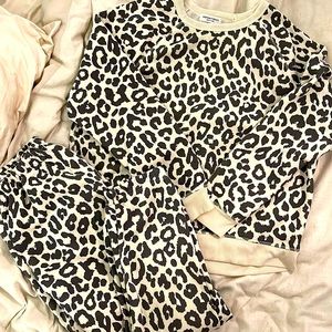 Target leopard print sweatshirt and jogger sweatpants